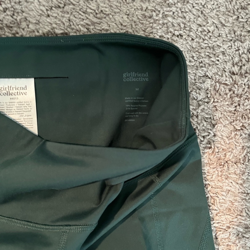 Girlfriend Collective Run Shorts in Moss - Picture 2 of 2